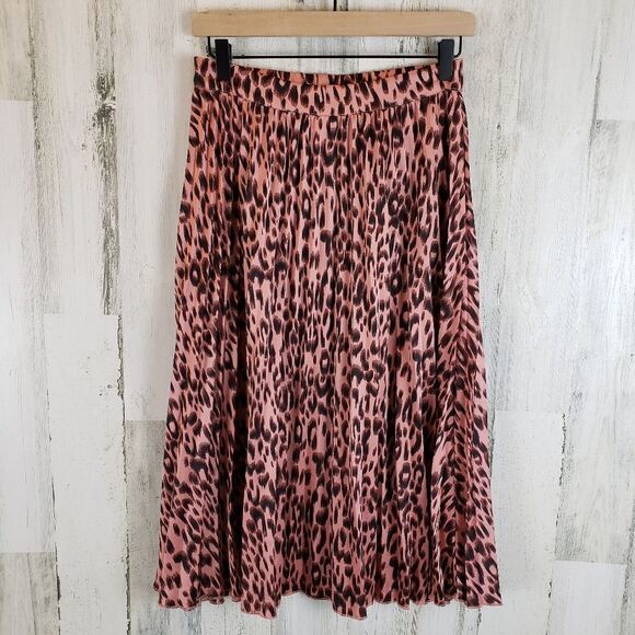 Peyton Jensen Leopard Pleated Skirt Sz XS - Picture 1 of 6